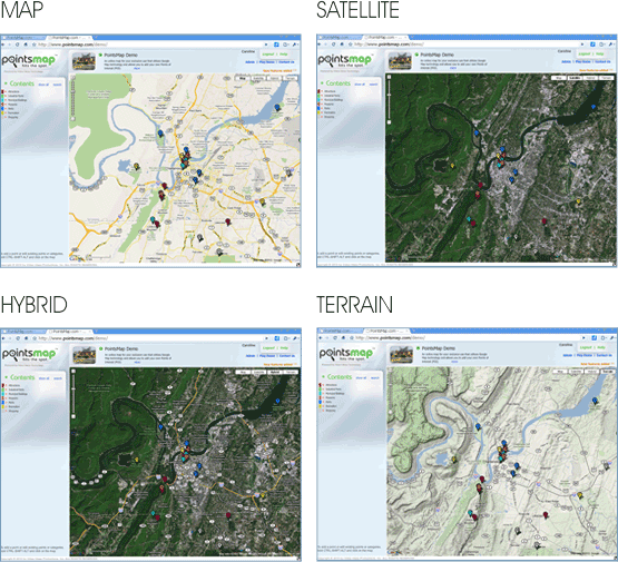 PointsMap Map Types