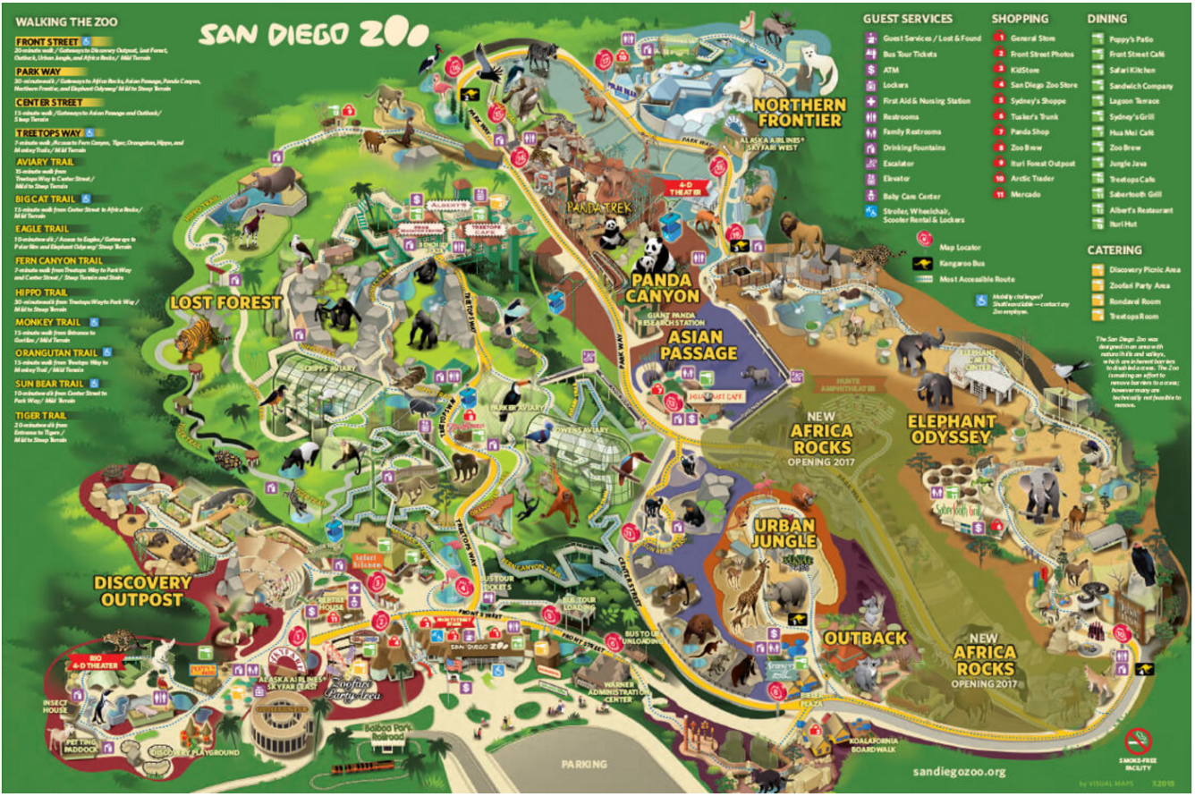 San Diego Zoo Map 2014